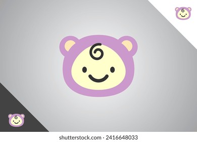 Family and kids design element. Babies, daycare and parenting logo identity template. Perfect logo for business related to daycare and parenting symbol business. Isolated background. Vector eps 10.