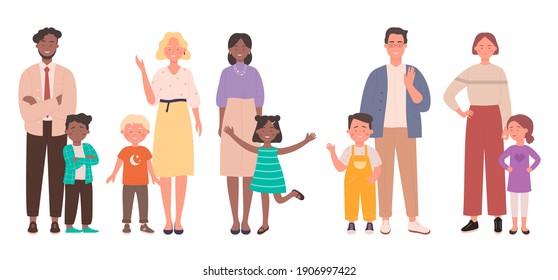 Family Kids Vector Illustration Set Cartoon Stock Vector (Royalty Free ...