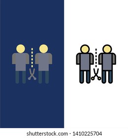 Family, Knowledge, Mind, People, Shared  Icons. Flat and Line Filled Icon Set Vector Blue Background