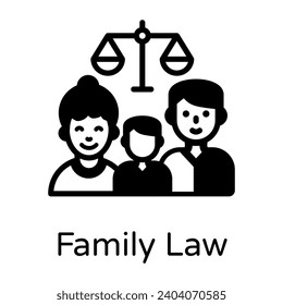 Family law in an editable solid style, visually perfect 