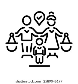 Family law icon in line style 