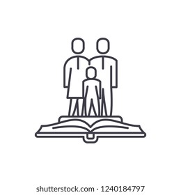 Family Law Line Icon Concept. Family Law Vector Linear Illustration, Symbol, Sign