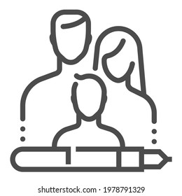 Family law square line vector icon.