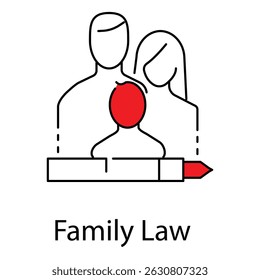 Family Law vector Icon design Representing Legal Family Matters