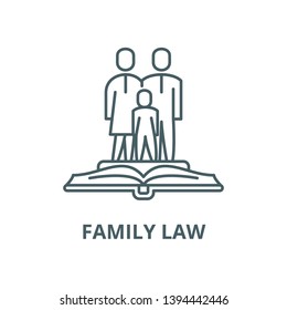 Family Law Vector Line Icon, Linear Concept, Outline Sign, Symbol