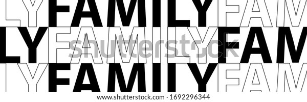 Family Lettering Illustration Isolated On White Stock Vector (Royalty ...