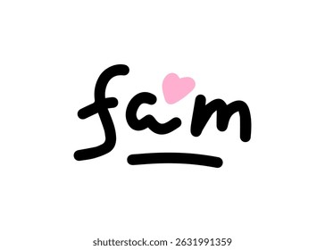 Family lettering. T-shirt print template.