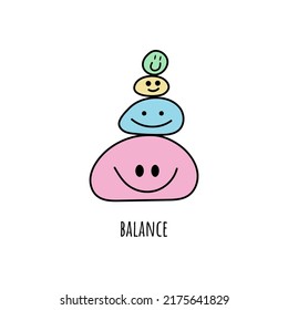 Family, life balance logo. Coach icon. Harmony, coaching sign. Vector concept