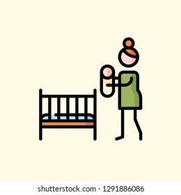 Family Life Flat Icon Vector Graphic Download Template Modern