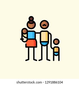 Family Life Flat Icon Vector Graphic Download Template Modern