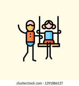 Family Life Flat Icon Vector Graphic Download Template Modern