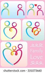 Family life icon set,