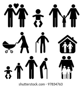 Family and life icon set