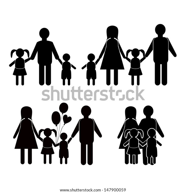 Family Life Icon Set Stock Vector (Royalty Free) 147900059 | Shutterstock