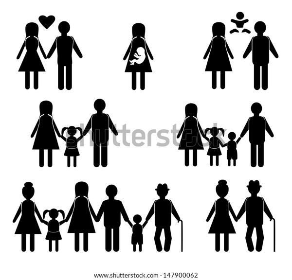 Family Life Icon Set Stock Vector (Royalty Free) 147900062