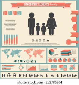 Family life - icon set and infographic elements .Eps10 vector.Can be used in any project. 
