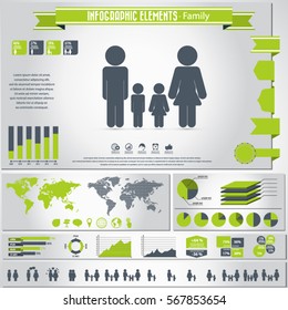 Family life - icon set and infographic elements .Eps10 vector.Can be used in any project.