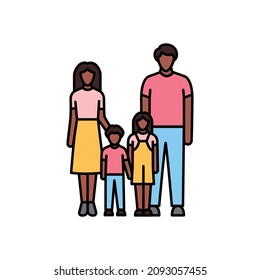 Family сolor line icon. Different stages person's life. Pictogram for web page, mobile app, promo. UI UX GUI design element. Editable stroke.