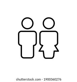 Family line icon. father and mother. simple design editable. Design template vector