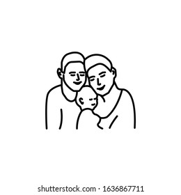 family, family line icon on white background