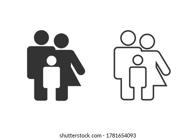 Family Line Icon Set Vector. design