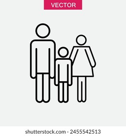 Family line icon, vector flat simple illustration for web and app..eps