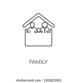 Family linear icon. Family concept stroke symbol design. Thin graphic elements vector illustration, outline pattern on a white background, eps 10.