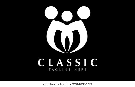 Family logo abstract monogram vector template