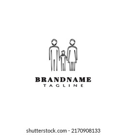 family logo cartoon icon design template black modern isolated vector illustration