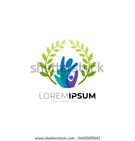 family logo and a circular wheat tree, simple design