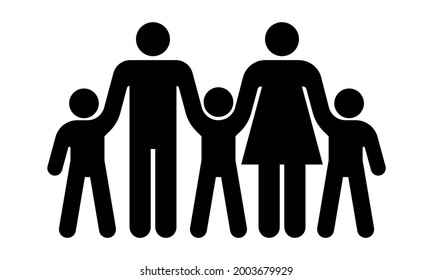 Family Logo Concept Father Mother Children Stock Vector (Royalty Free ...