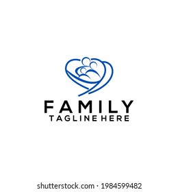 Konzept des Familienlogo, Vektorgrafik. Abstrakte Logo-Vorlage für die Familie.