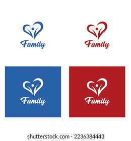Family logo design - family care love kindness respect logo design template