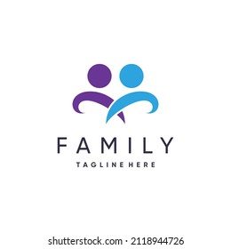 Family logo design with modern style Premium Vector