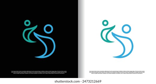 Family logo design with modern style Premium Vector