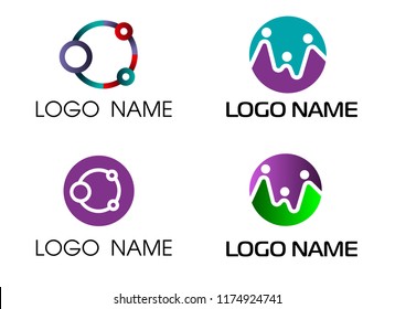 Family Logo Design Template. Teamwork chain logo. Business team union concept icon on white background.