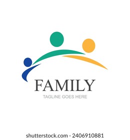 Plantilla de diseño de logotipo familiar - vector
Logo familiar compuesto por simples figuras de padre, madre e hijo usados para la medicina familiar, equipo, grupo, amistad.