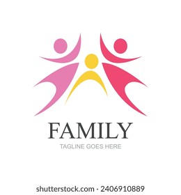 Plantilla de diseño de logotipo familiar - vector
Logo familiar compuesto por simples figuras de padre, madre e hijo usados para la medicina familiar, equipo, grupo, amistad.