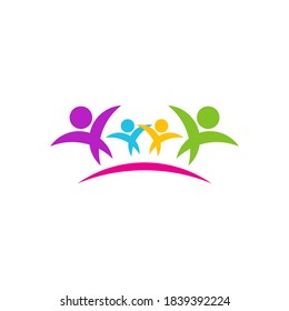 Plantilla vectorial de diseño de logotipo de familia, Comunidad de diseño de ilustración, Icono de símbolo