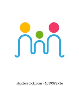 Plantilla vectorial de diseño de logotipo de familia, Comunidad de diseño de ilustración, Icono de símbolo