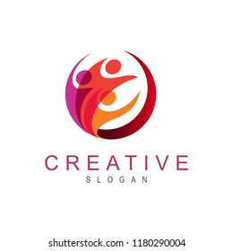 family logo + human association logo with a circular appearance