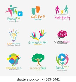 Family Logo Kids Logo Brain Logo Stock Vector (Royalty Free) 486346441 ...