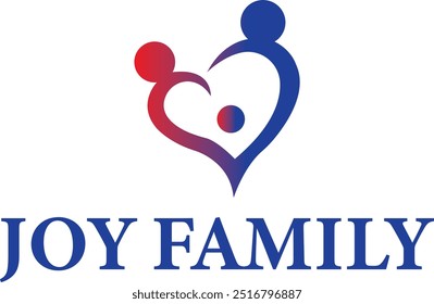 Family logo love heart shape icon vector graphic illustration image banner template