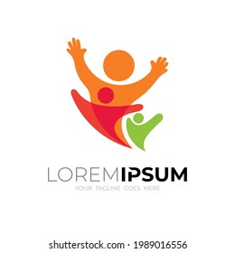 Family logo, People care logo with colorful design vector