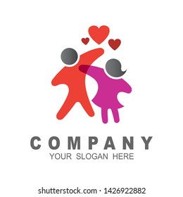 Family logo, people logo with couple icon