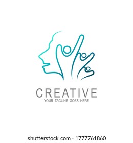 Family logo, People logo with line design illustration, 
