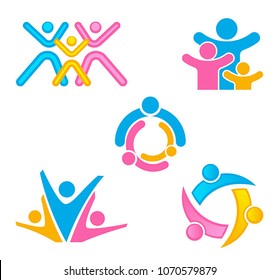 Family logo set on a white background