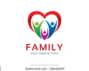 Family Logo Template Design Vector, Emblem, Concept Design, Creative Symbol, Icon