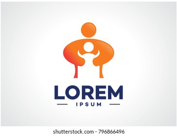 Family Logo Template Design Vector, Emblem, Design Concept, Creative Symbol, Icon