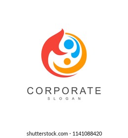 Family Logo Template, People Care Logo